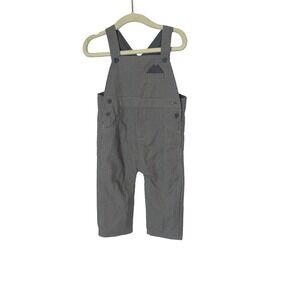 FAO Overalls Baby Boys 12-18 Months Gray Check Lined Woven One Piece Outfit
